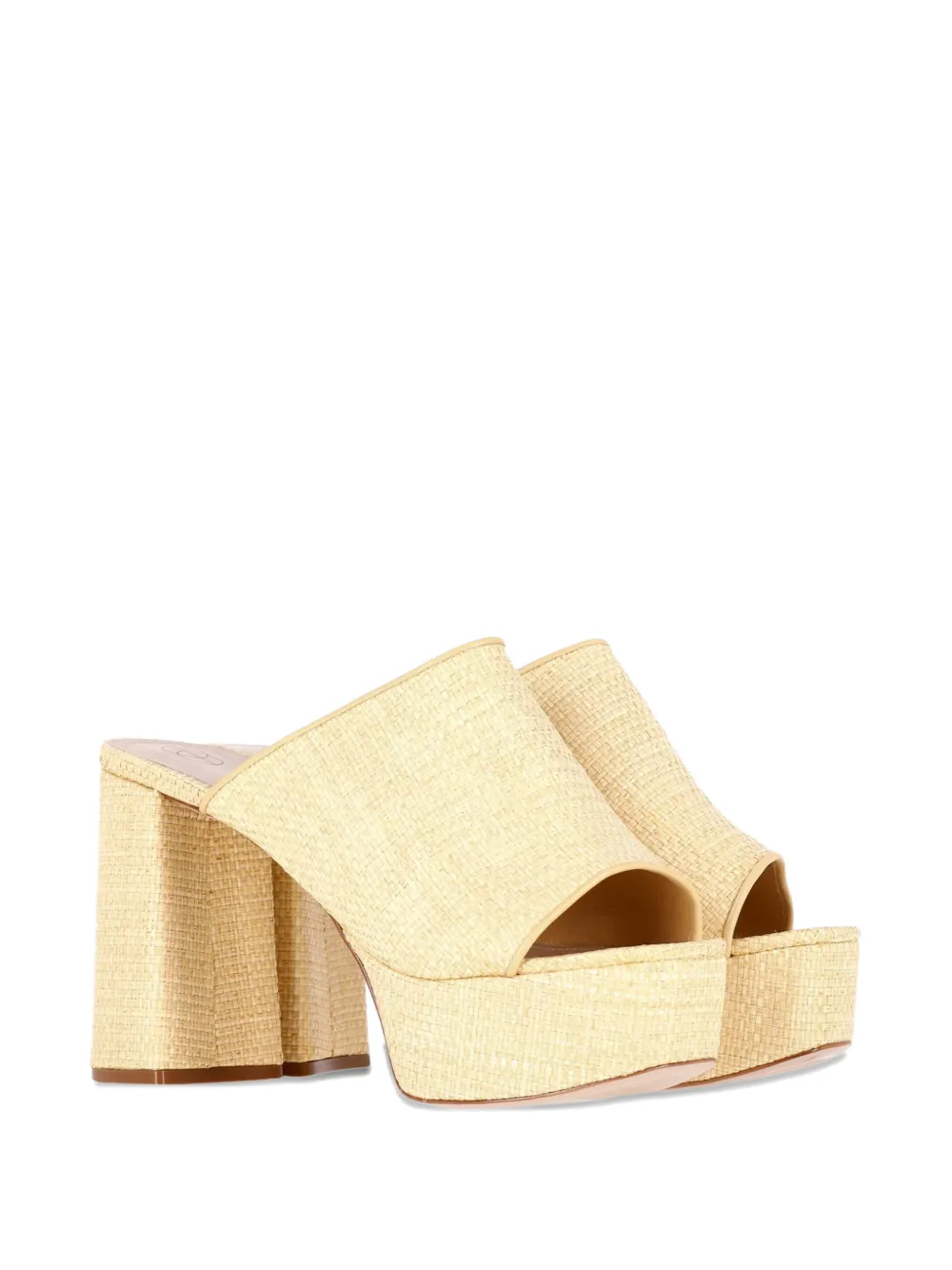  Porte & Paire Weaved Platform Sandals - Neutrals 