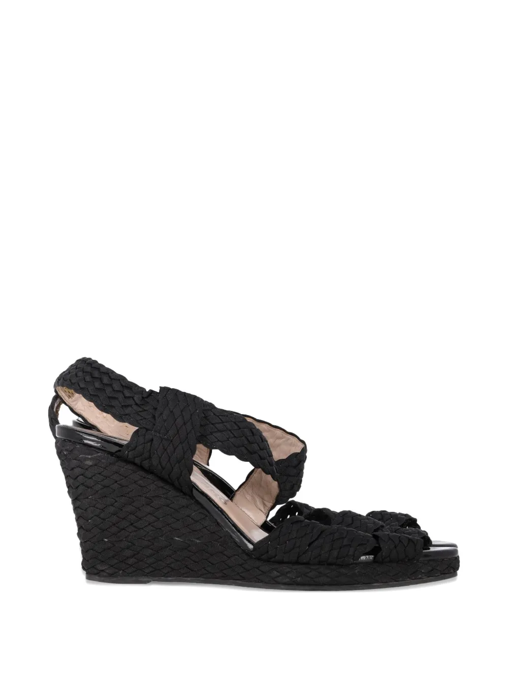 Ferragamo Pre-Owned wedge espadrille sandals - Nero