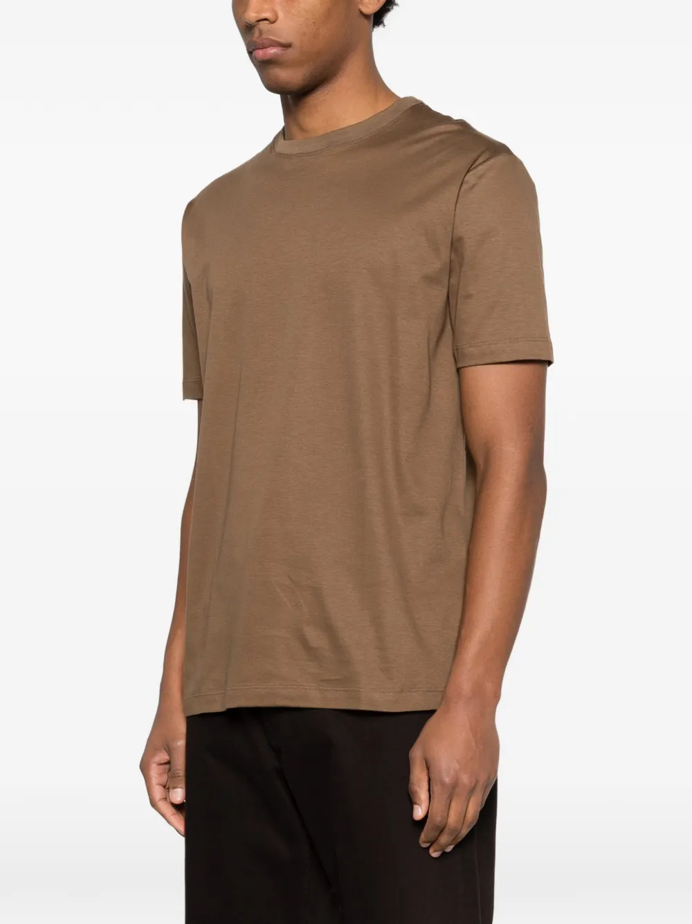  Kiton Crew-neck T-shirt - Brown 