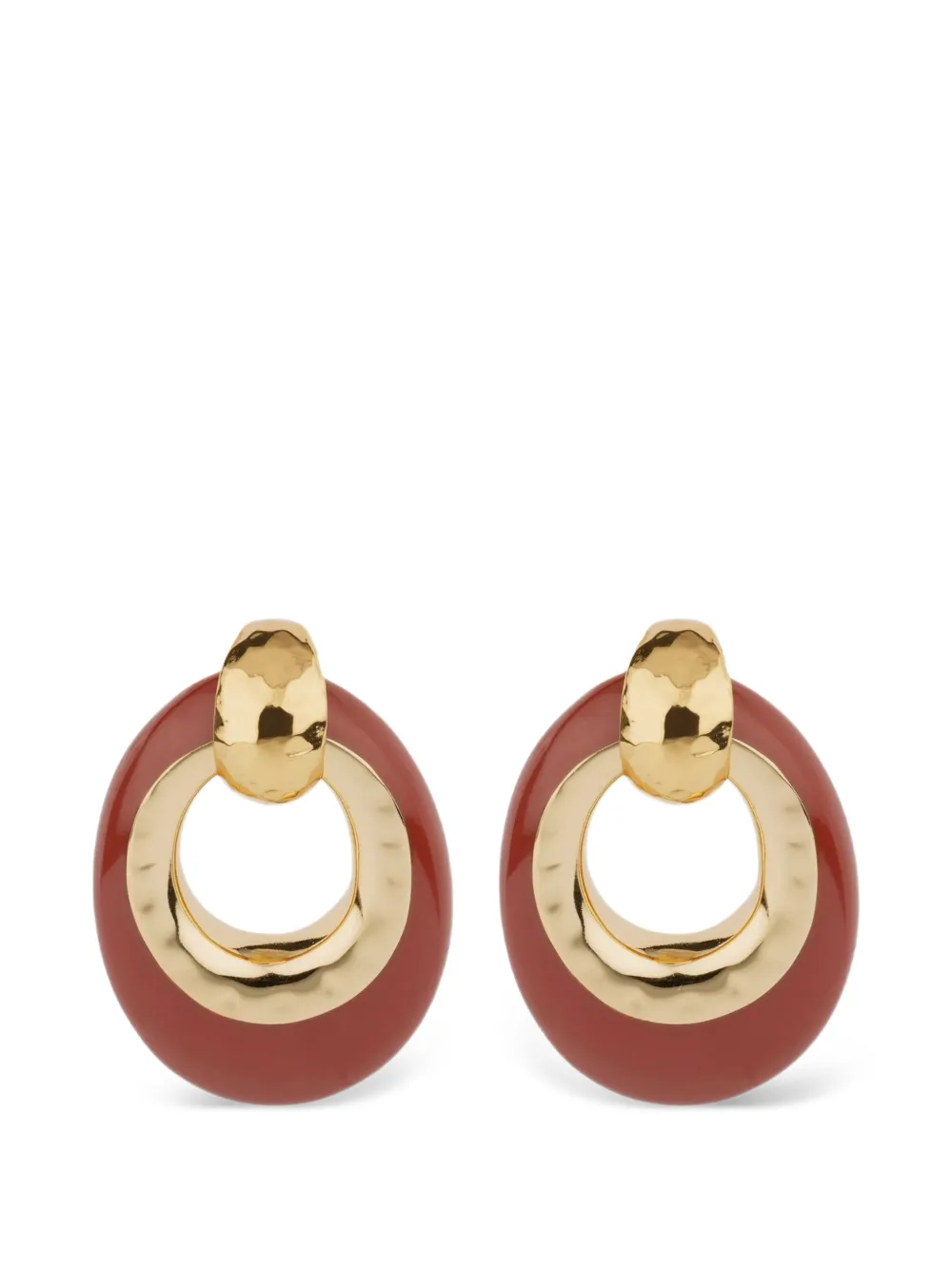 Gas Bijoux Selva textured circle earrings - Rosso