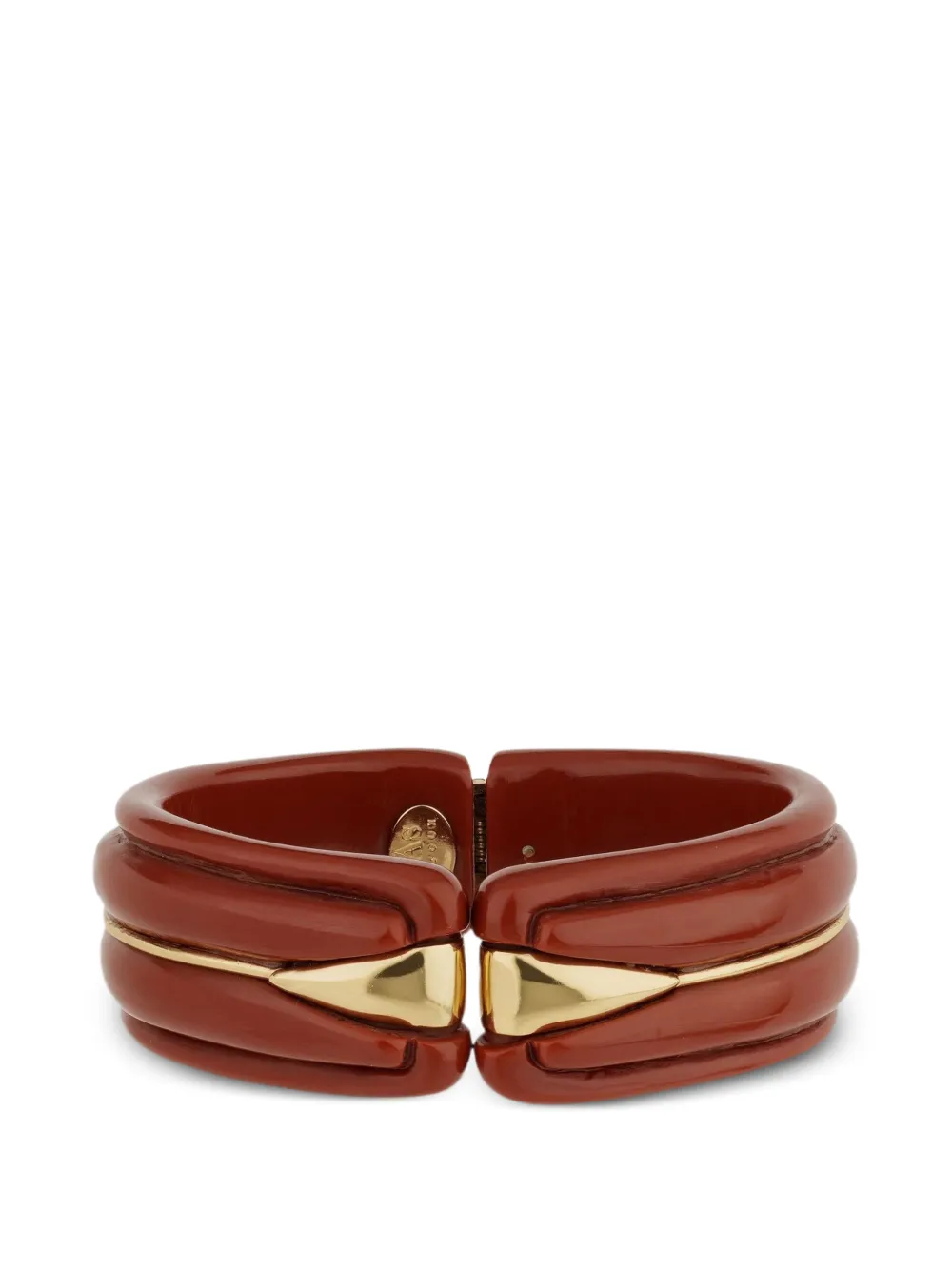 Gas Bijoux Ecume ribbed bangle bracelet - Marrone