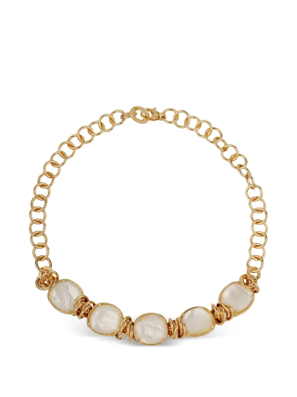 Gas Bijoux Sirena pearl metals alloy necklace - Oro