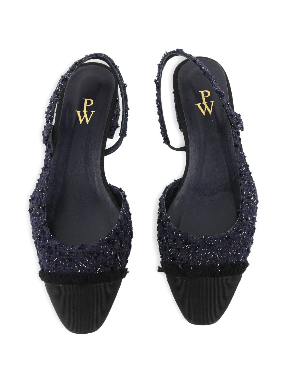 Paul Warmer Loulou slingback pumps met franje Blauw