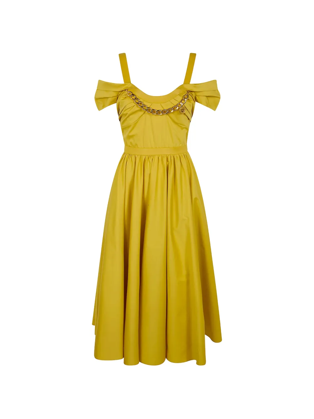Elisabetta Franchi jewel-chain midi dress - Giallo