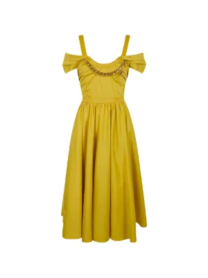 Zimmermann Devi Halterneck Asymmetric Dress - Yellow
