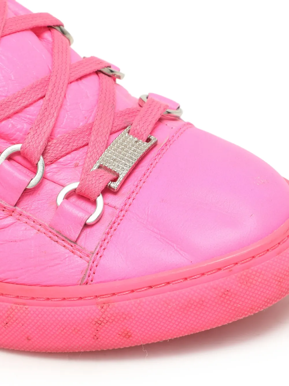 Balenciaga Pre-Owned Arena Leather Sneakers | Pink | FARFETCH