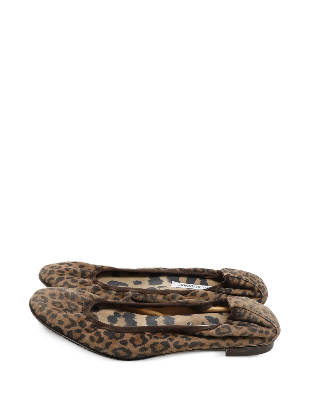 Manolo Blahnik leopard-print ballet flats - Braun