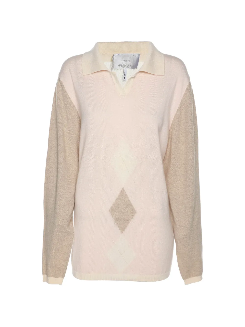 Marina Rinaldi Voyage argyle cashmere top - Rosa