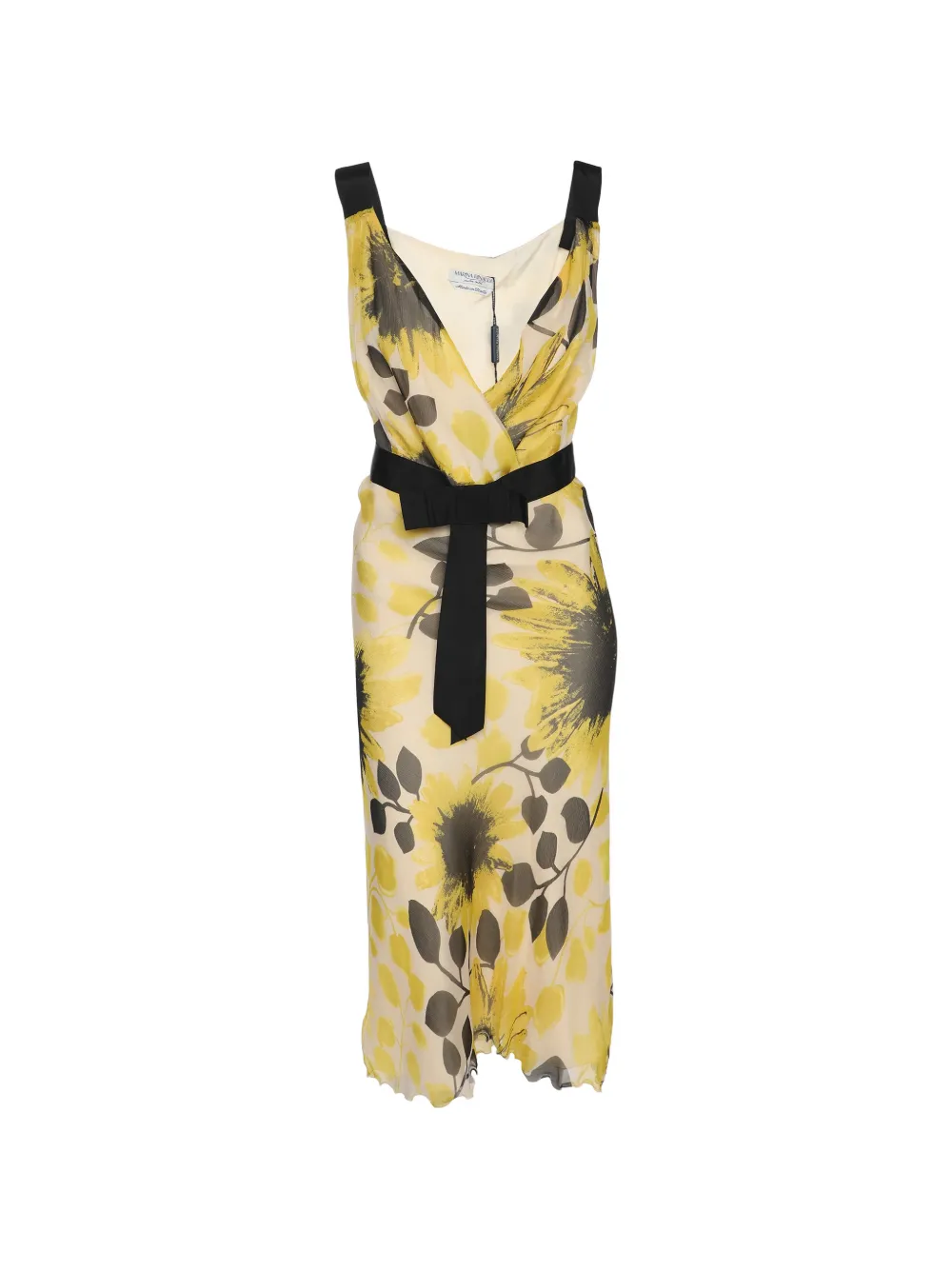Marina Rinaldi chiffon floral midi dress - Giallo