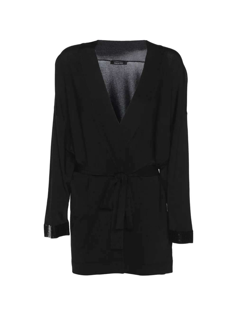 ELENA MIRO` knit belt cardigan - Nero