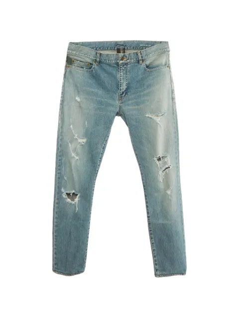 Saint Laurent Pre-Owned low-waisted distressed jeans