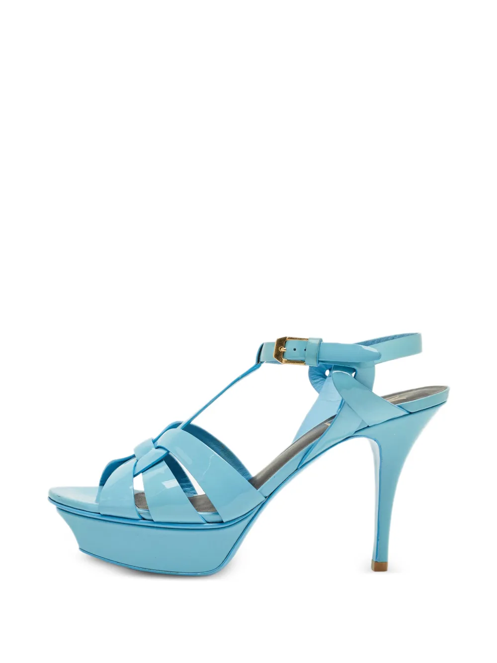 Saint Laurent Pre-Owned Tribute leather platform sandals - Blau