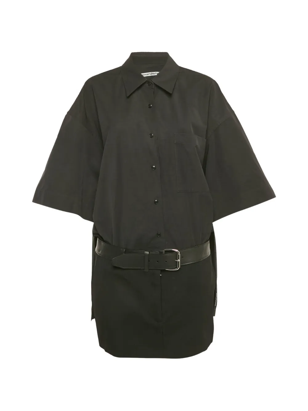 Alexander Wang short-sleeved belted shirtdress - Nero