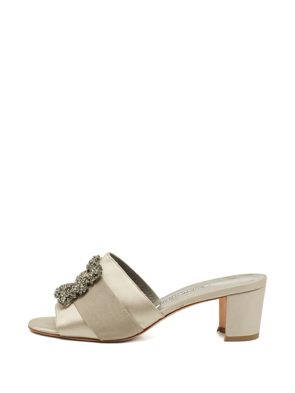 Manolo Blahnik Martamod satin jewelled sandals - Toni neutri