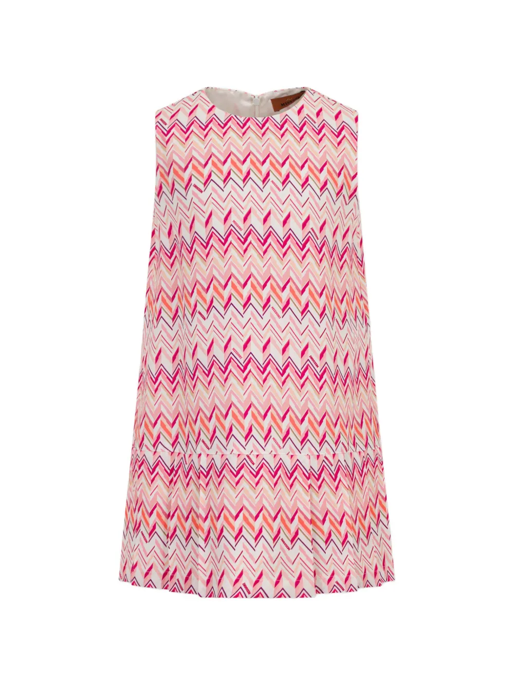 Missoni Kids zigzag pleated dress - White