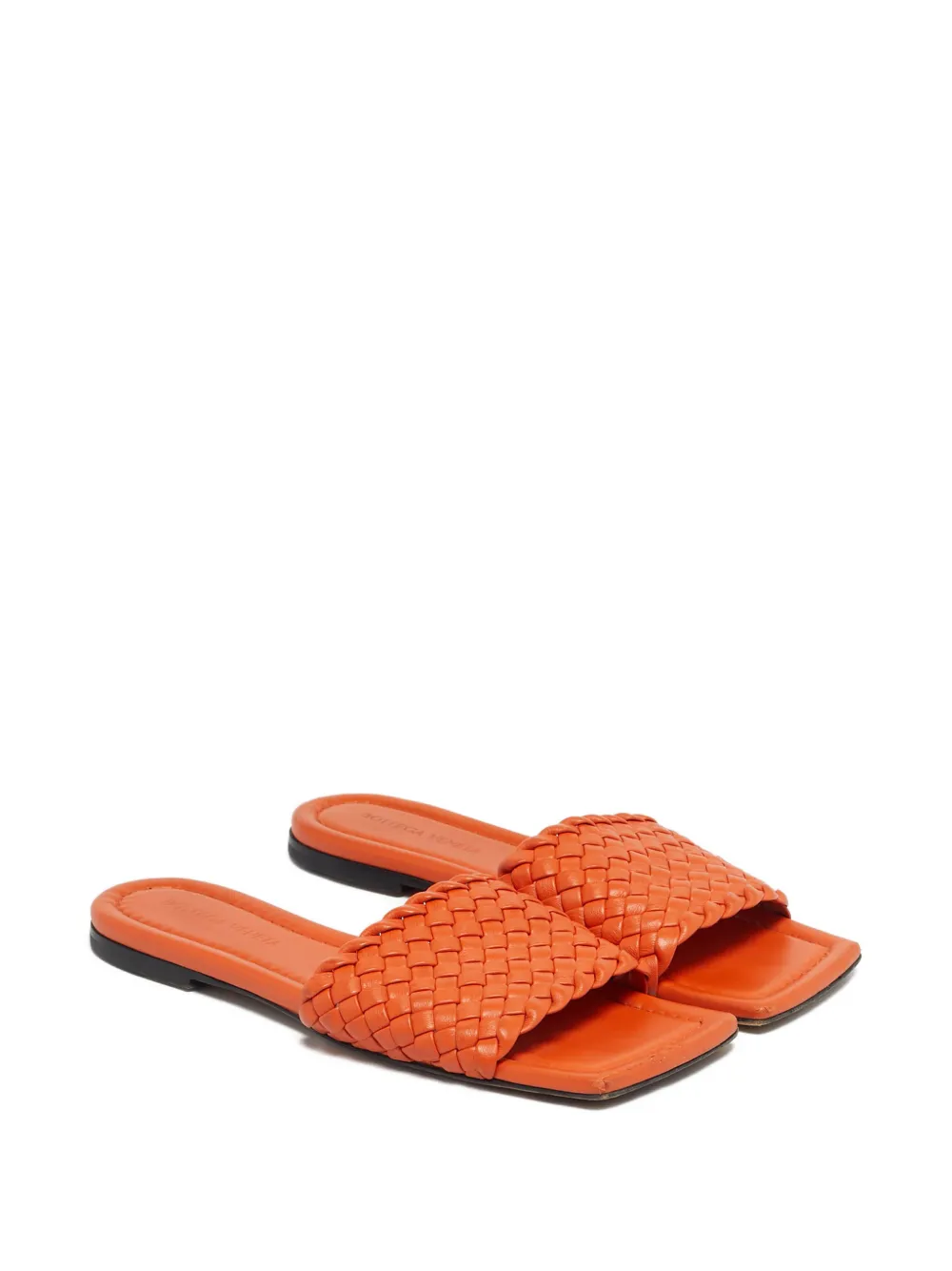 Bottega Veneta Pre-Owned Intrecciato flat sandals - Orange