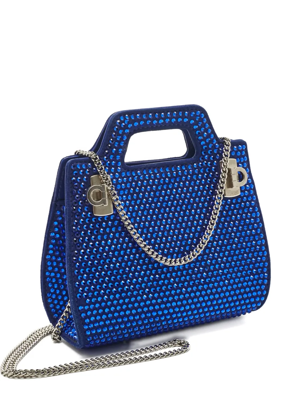 Ferragamo Pre-Owned Wanda crystal suede mini bag - Blu