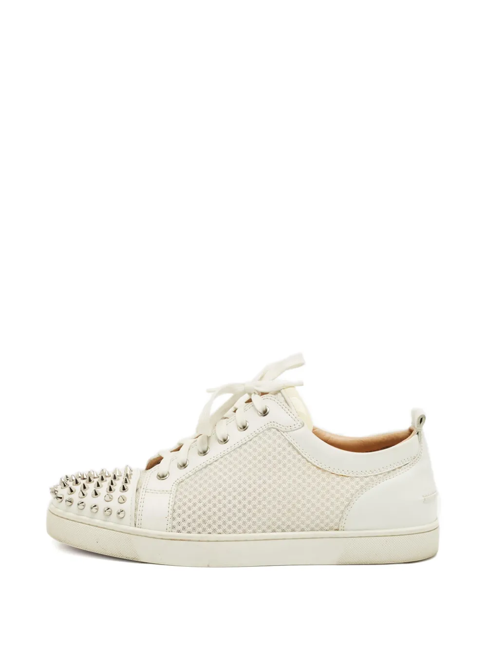 Christian Louboutin Pre-Owned spike stud-embellishment lace-up fastening sneakers - Weiß