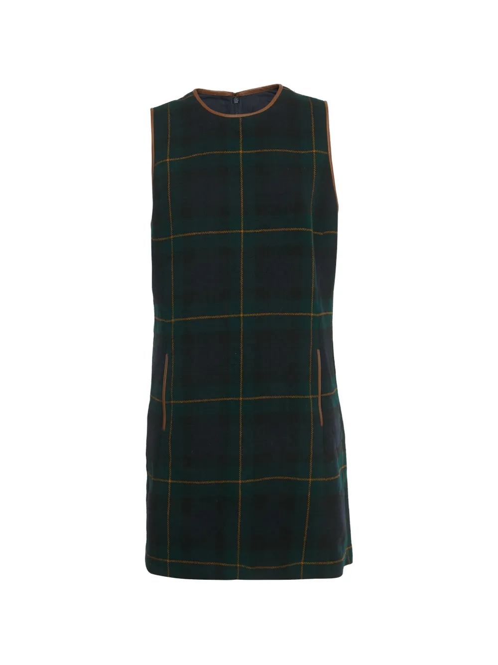 Polo Ralph Lauren Vintage leather-trim mini dress - Verde