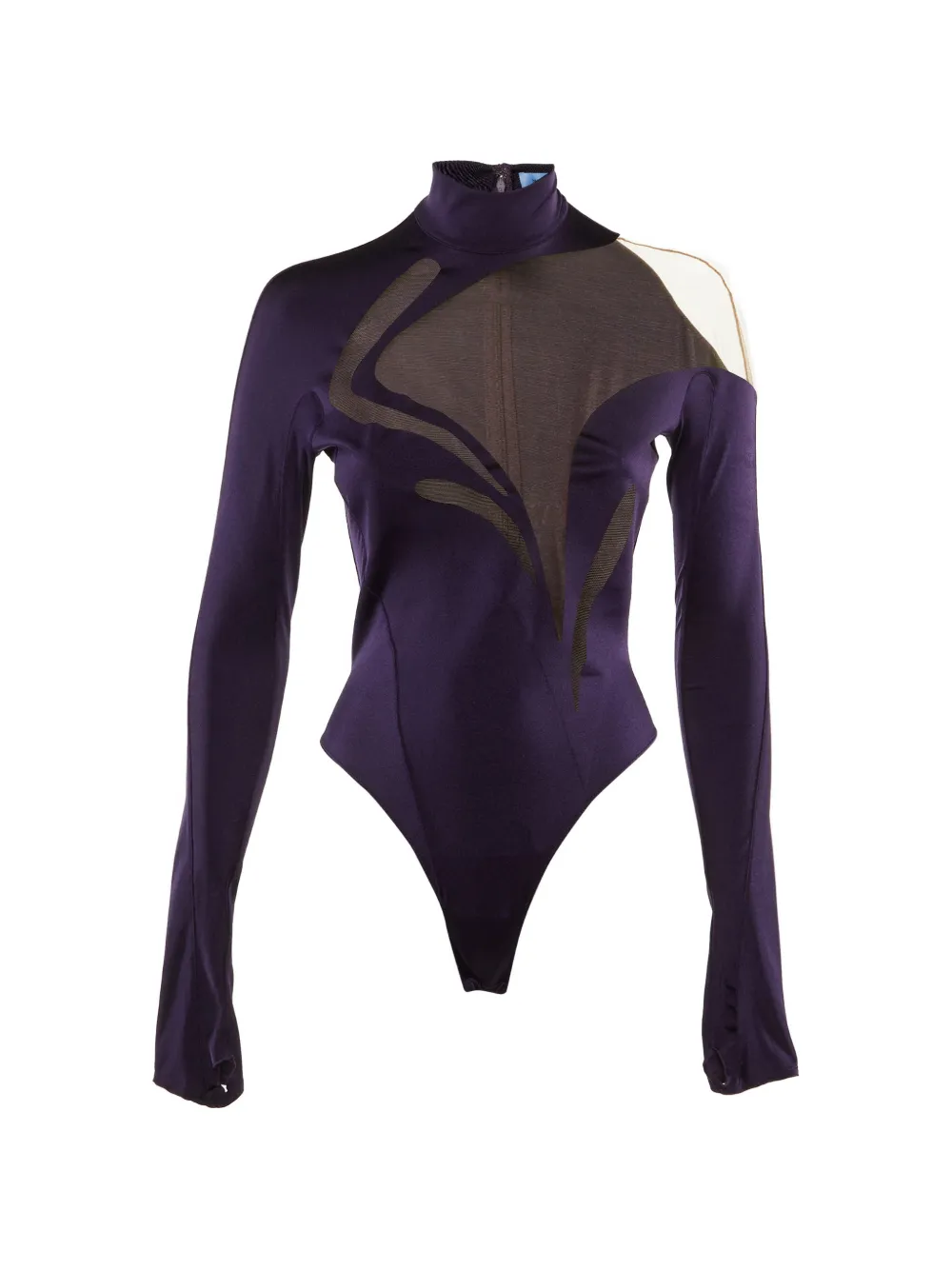 Pre-owned Mugler Crepe High-neck Top In Purple