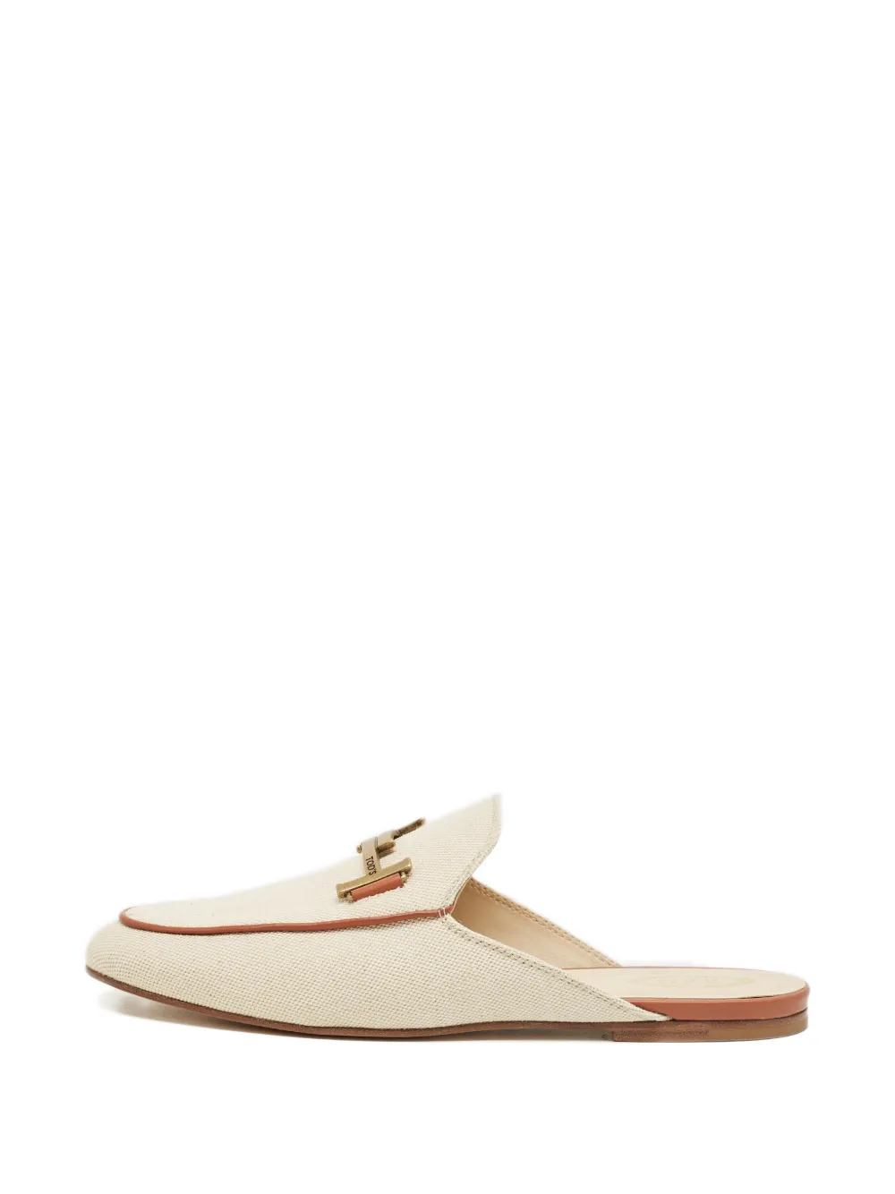 Tod's Vintage double-T canvas flat mules - Toni neutri