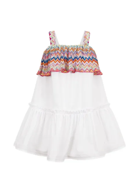 Missoni Kids zigzag-trim tiered dress