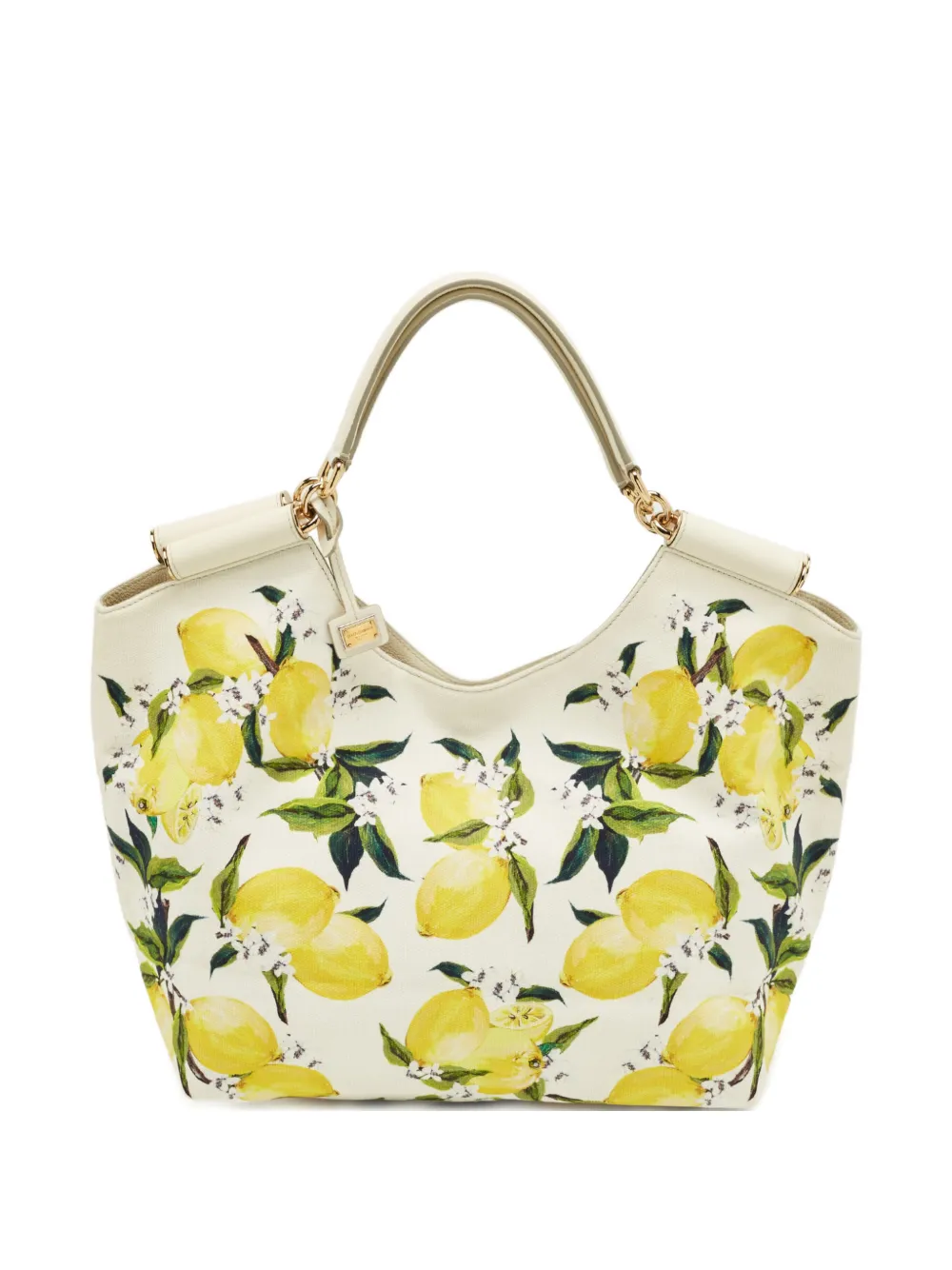 Dolce & Gabbana Pre-Owned lemon-print leather tote bag - Toni neutri