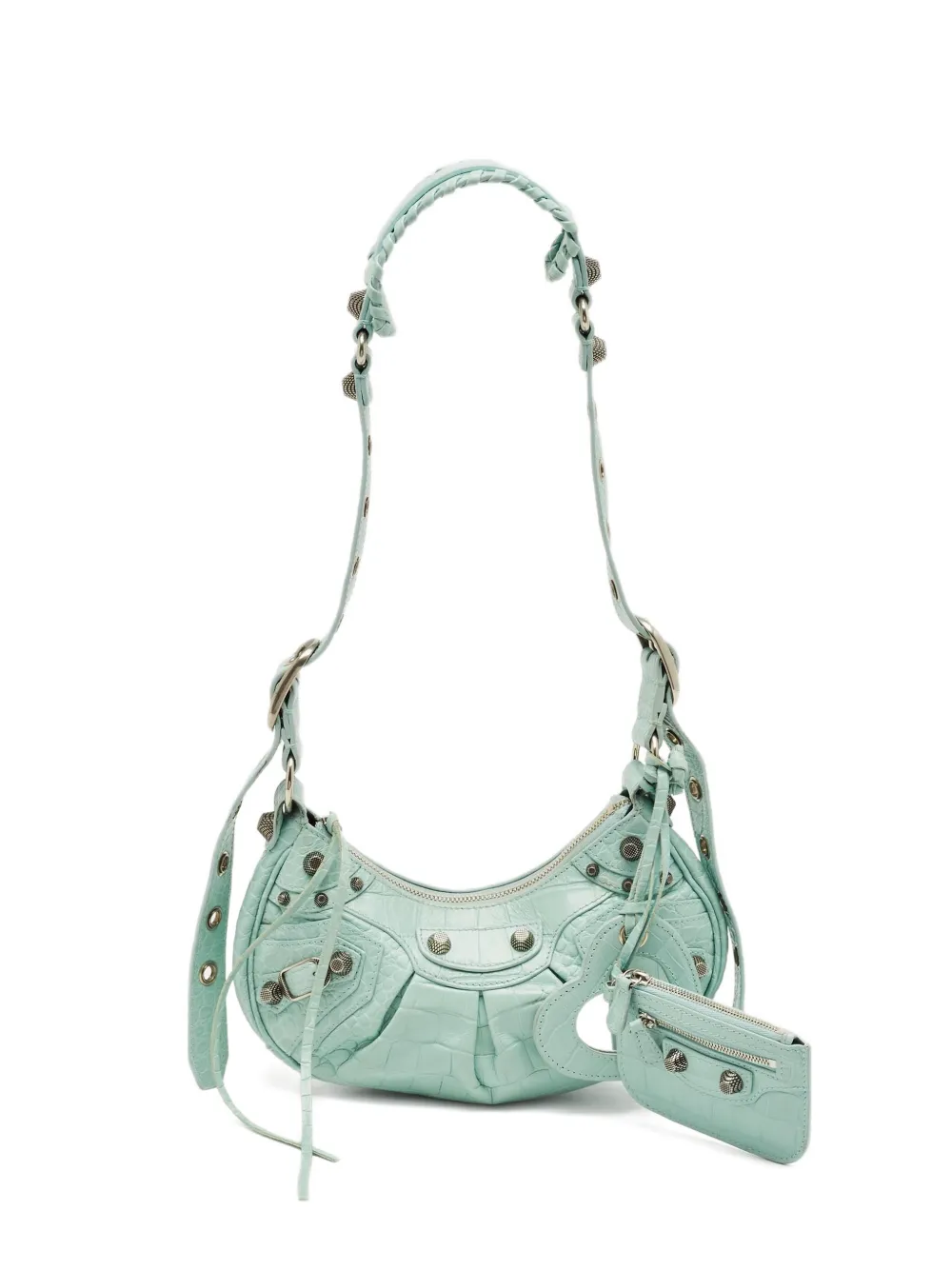 Balenciaga Pre-Owned XS Le Cagole embossed-leather shoulder bag - Blu