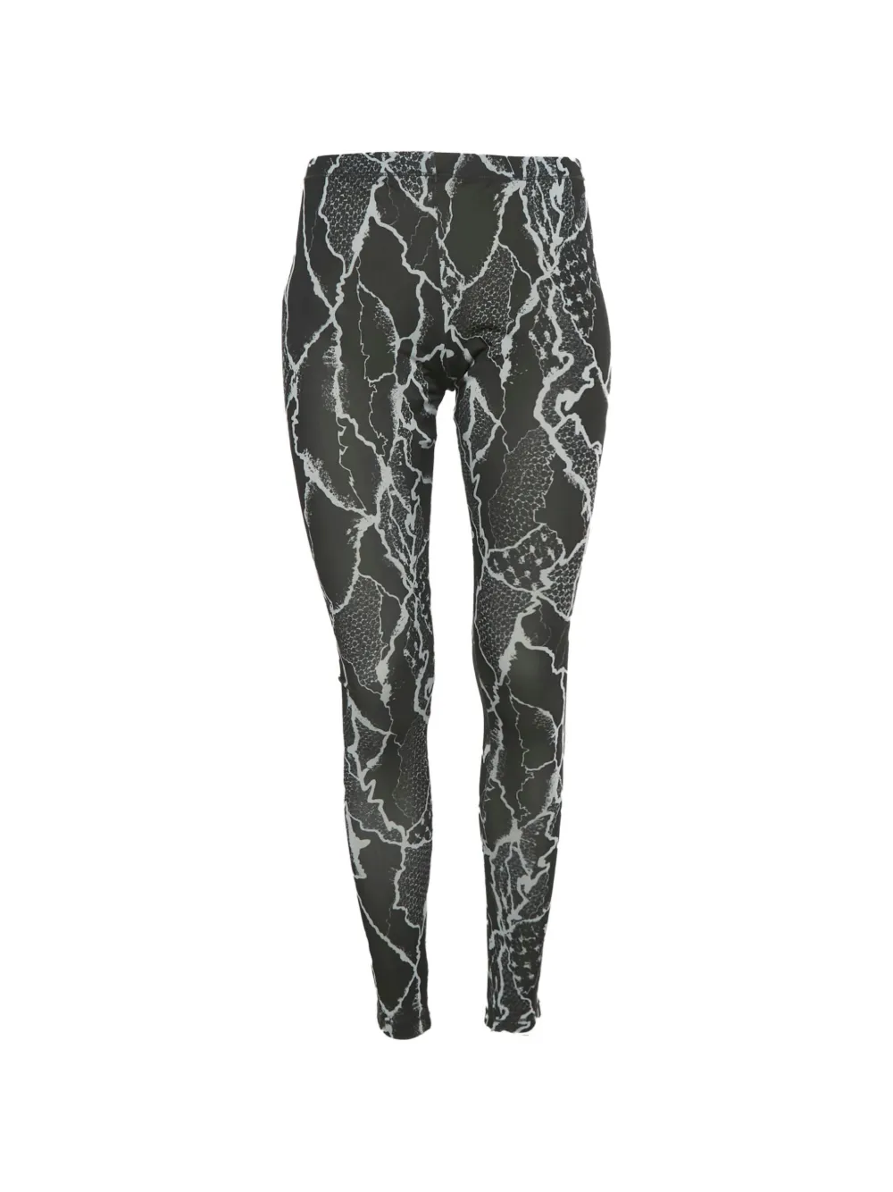 Alexander McQueen Pre-Owned legging à imprimé peau de serpent - Noir