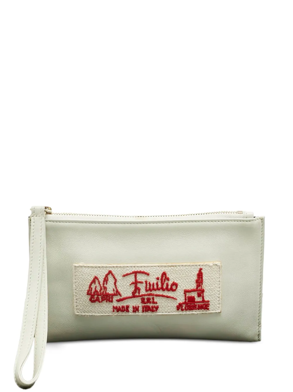 PUCCI Pre-Owned embroidered-detail clutch bag - Toni neutri