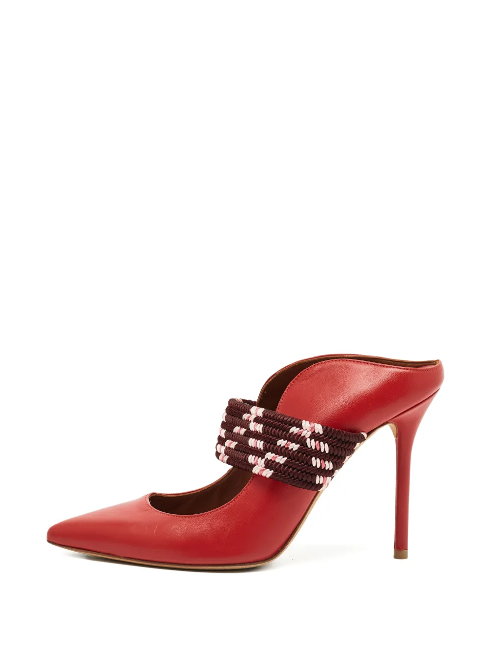 Malone Souliers leather woven strap mules - Red