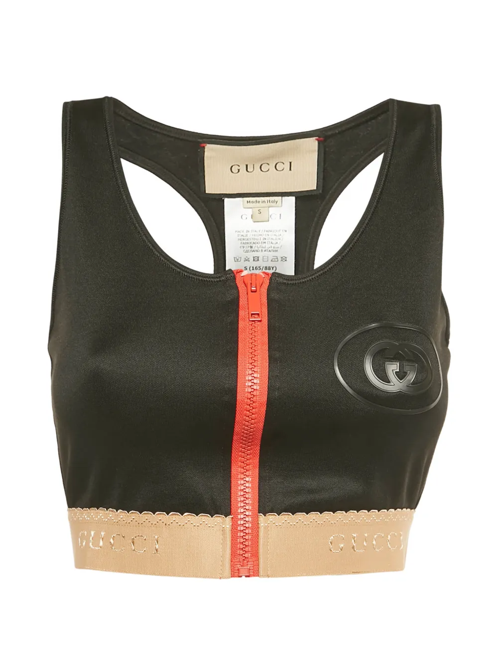 Gucci Pre-Owned zipped sports bra - Nero