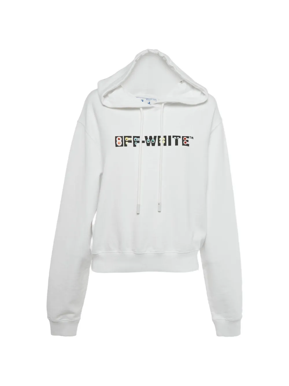 Off-White Pre-Owned rhinestone-embellishment hoodie - Bianco