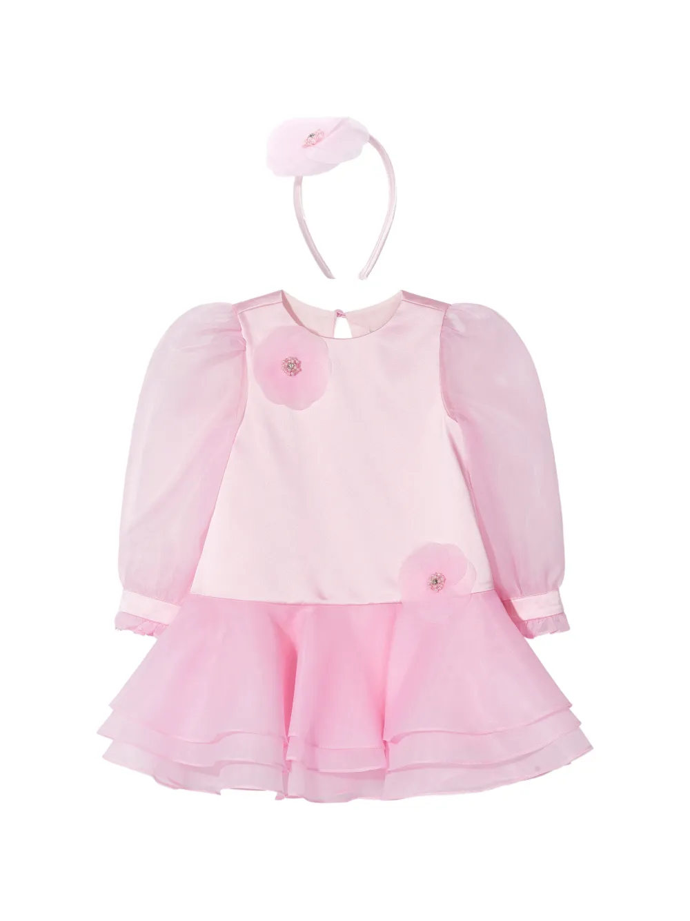 Dress & Fleur floral-embellished layered dress set - Rosa