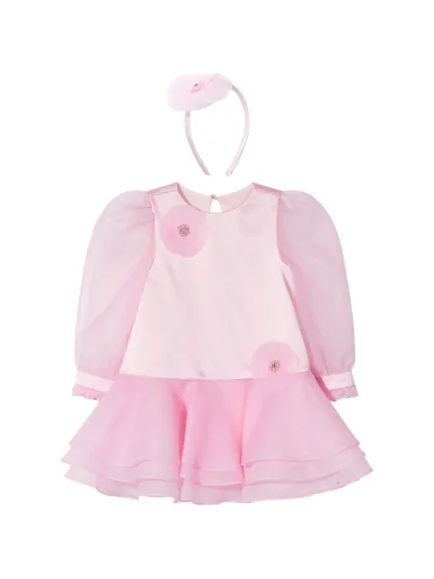 Dress & Fleur floral-embellished layered dress set