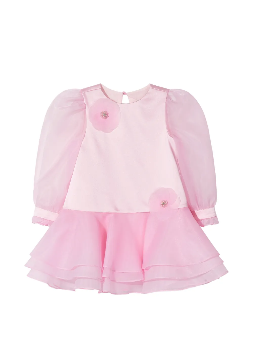 Dress & Fleur Gelaagde jurk verfraaid met bloemen Roze