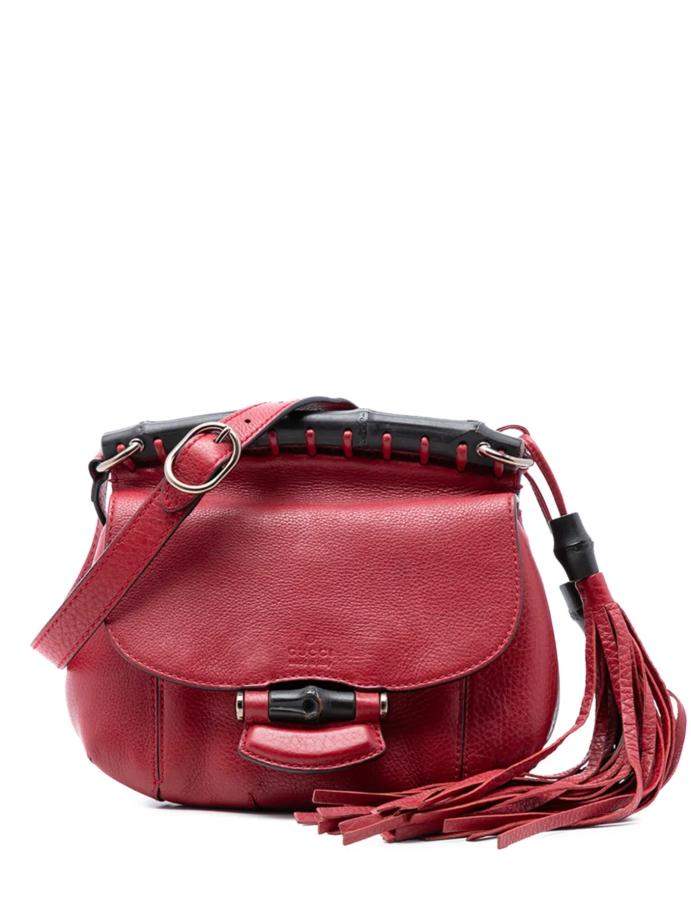Gucci Pre-Owned 2016-2025 Small Leather Bamboo Nouveau Fringe crossbody bag - Rosso