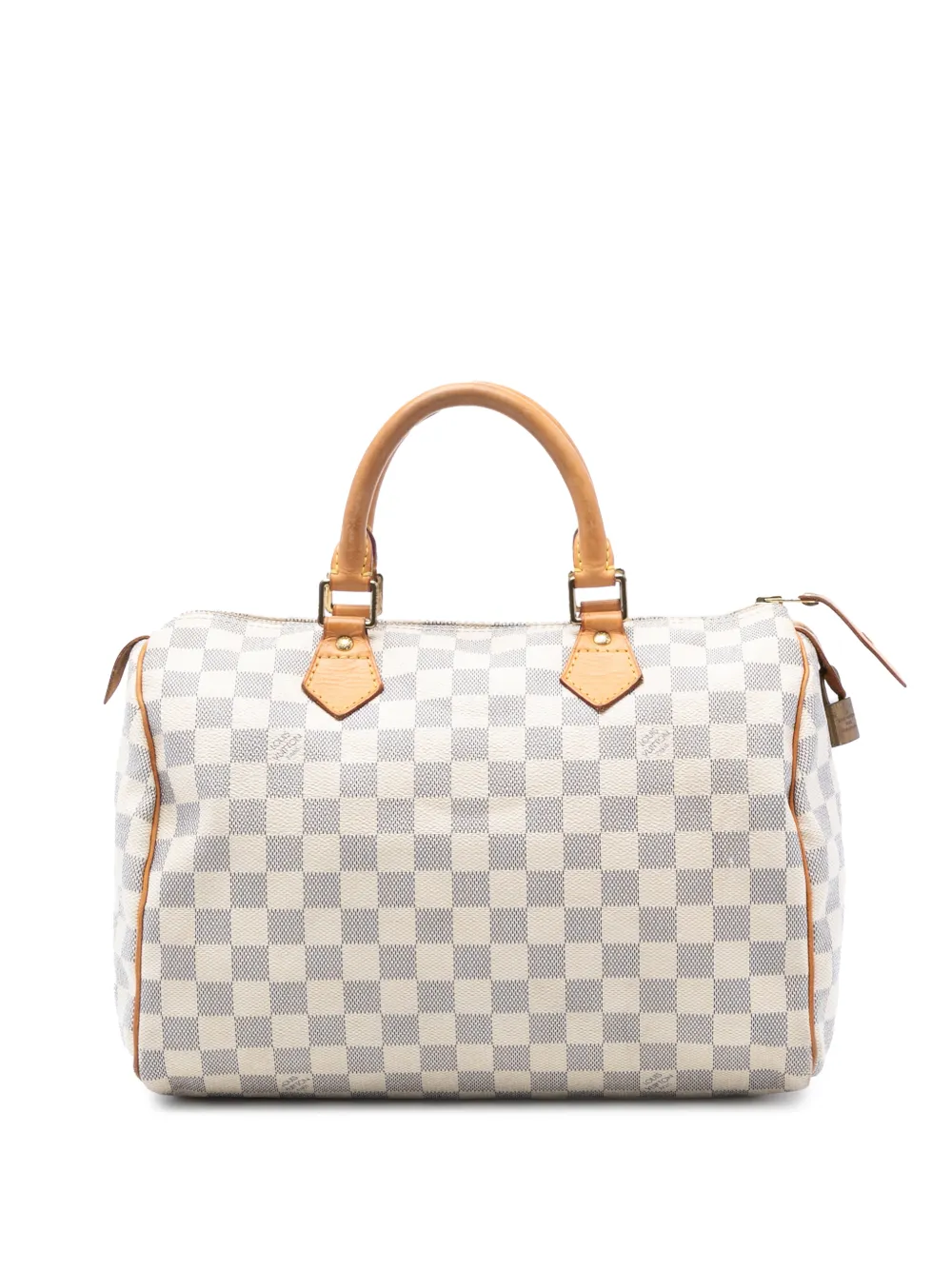 Louis Vuitton Pre-Owned Borsa Speedy 30 Boston in tela Damier Azur 2007 - Bianco