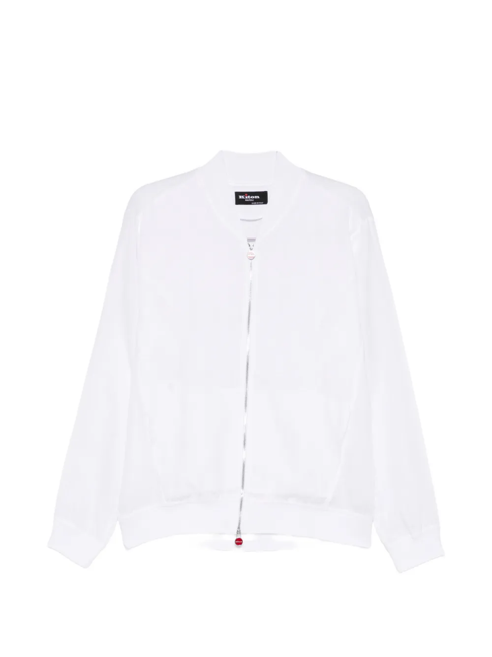 Kiton linen bomber jacket - Bianco