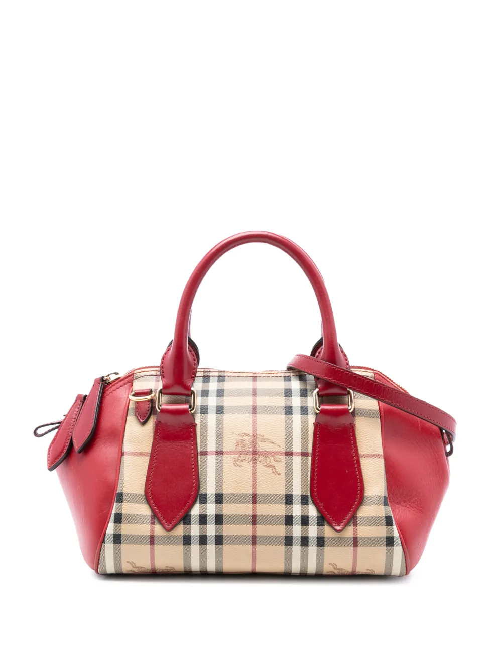 Burberry Pre-Owned 2000-2017 Small Haymarket Check Coated Canvas Blaze satchel - Marrone