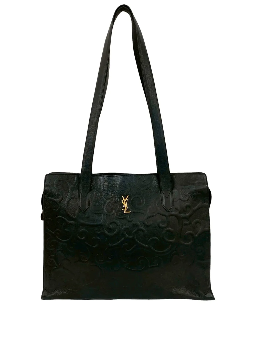 Saint Laurent Pre-Owned 2000-2012 Arabesque Embossed Leather tote bag - Nero