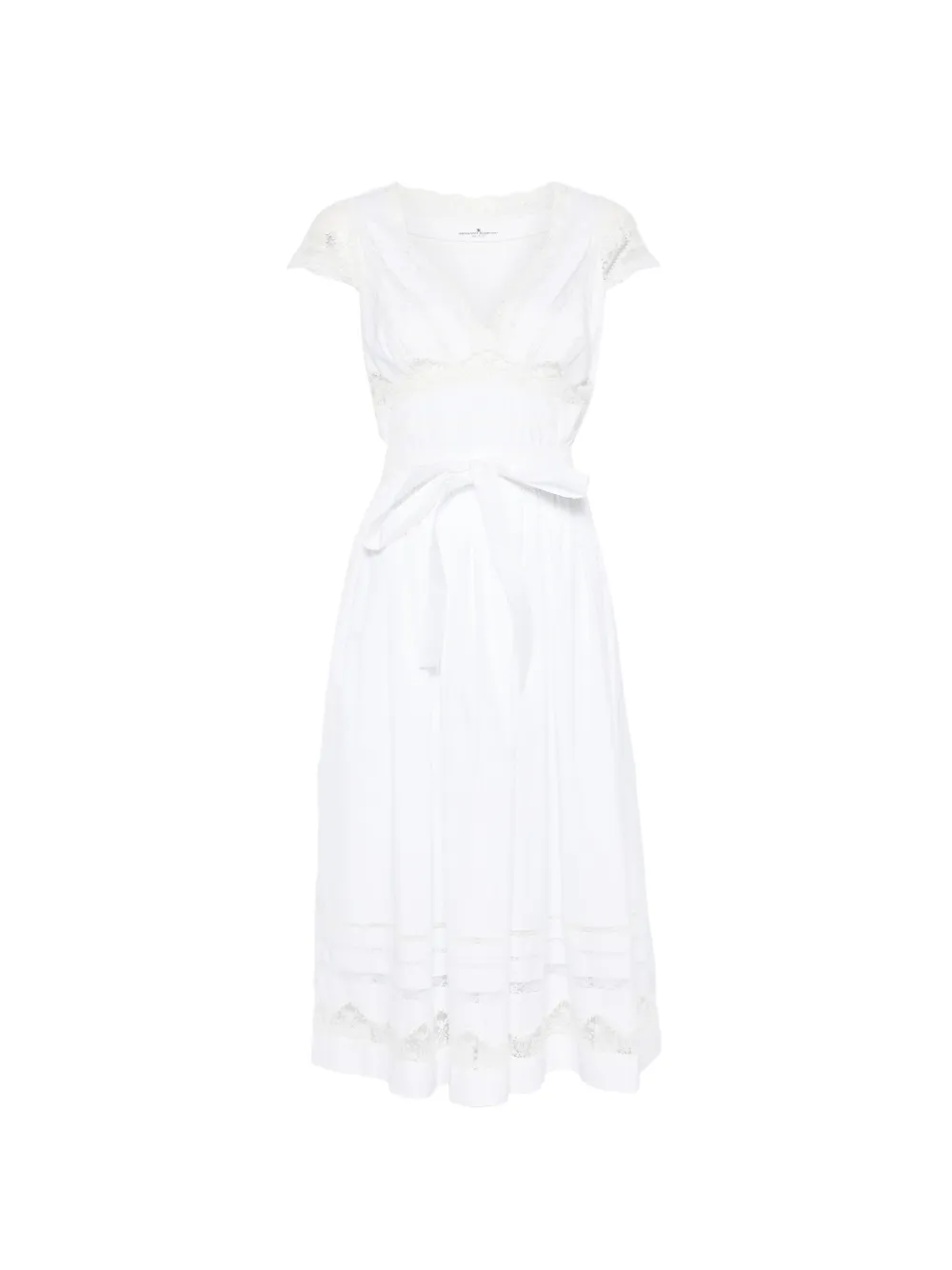 Ermanno Scervino lace-details V-neck midi dress - Bianco
