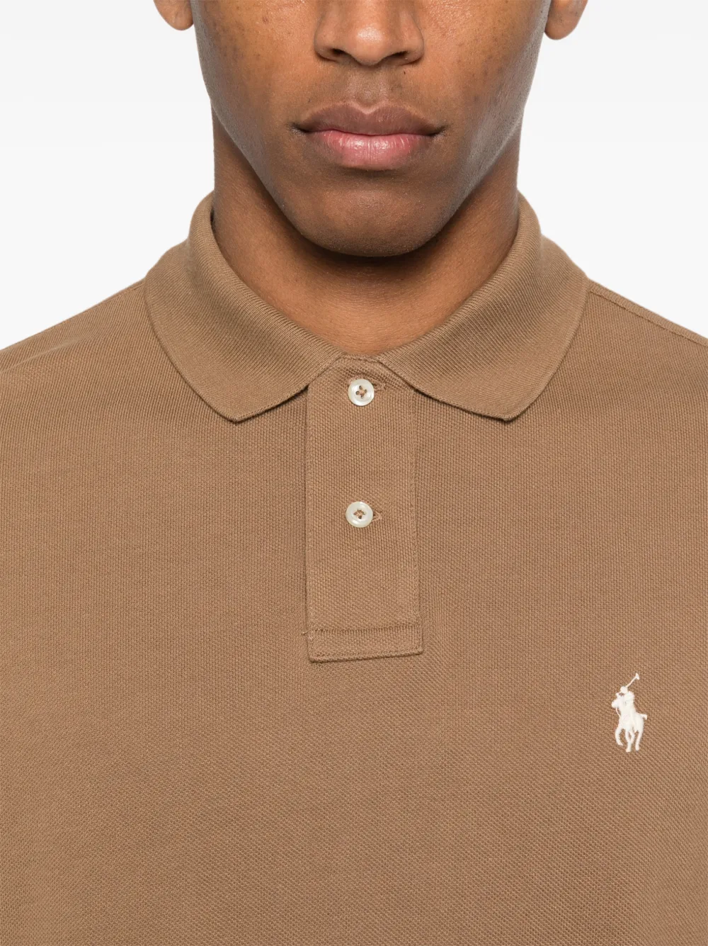 Polo Ralph Lauren Poloshirt met korte mouwen en knoop Bruin