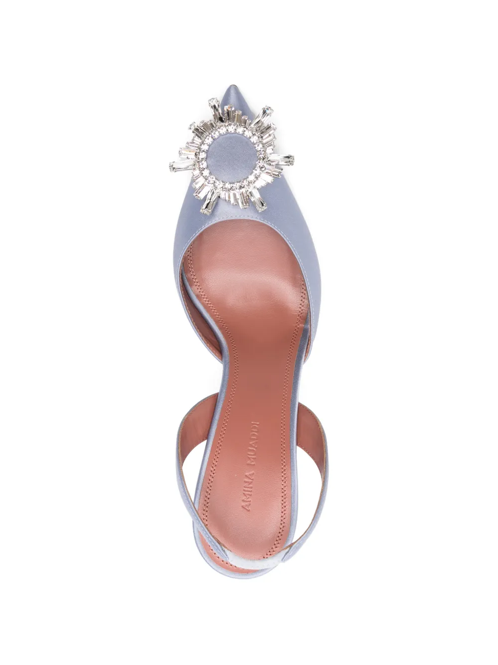 Amina Muaddi Begum crystal-embellished slingback pumps Paars