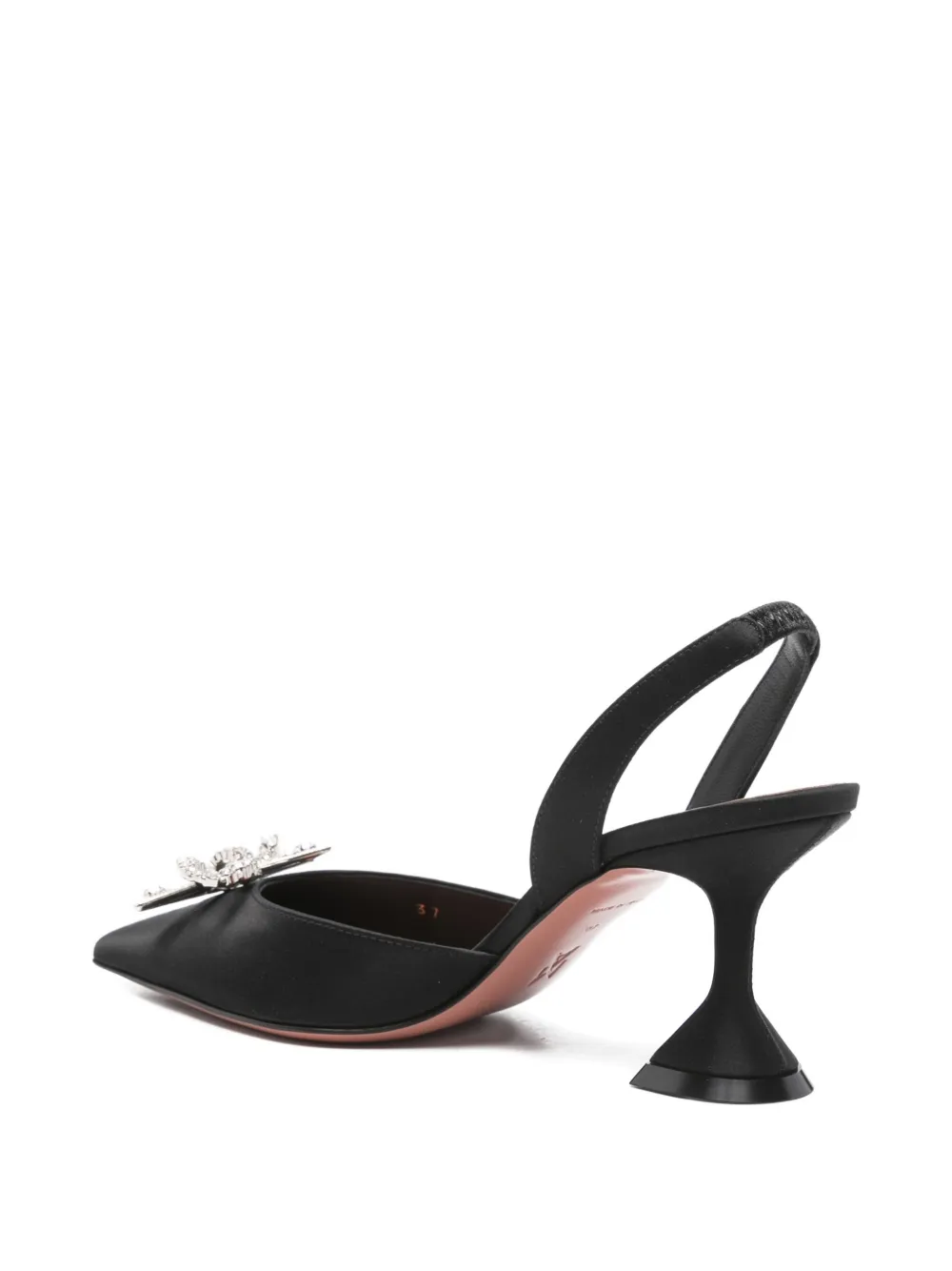 Amina Muaddi Rosie bow slingback pumps Zwart