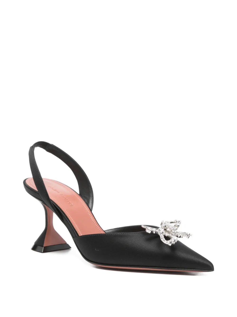 Amina Muaddi Rosie bow slingback pumps Zwart