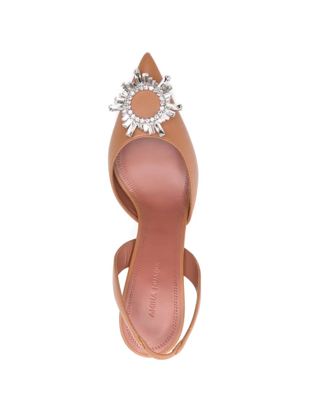 Amina Muaddi Begum crystal-embellished pointed pumps Beige