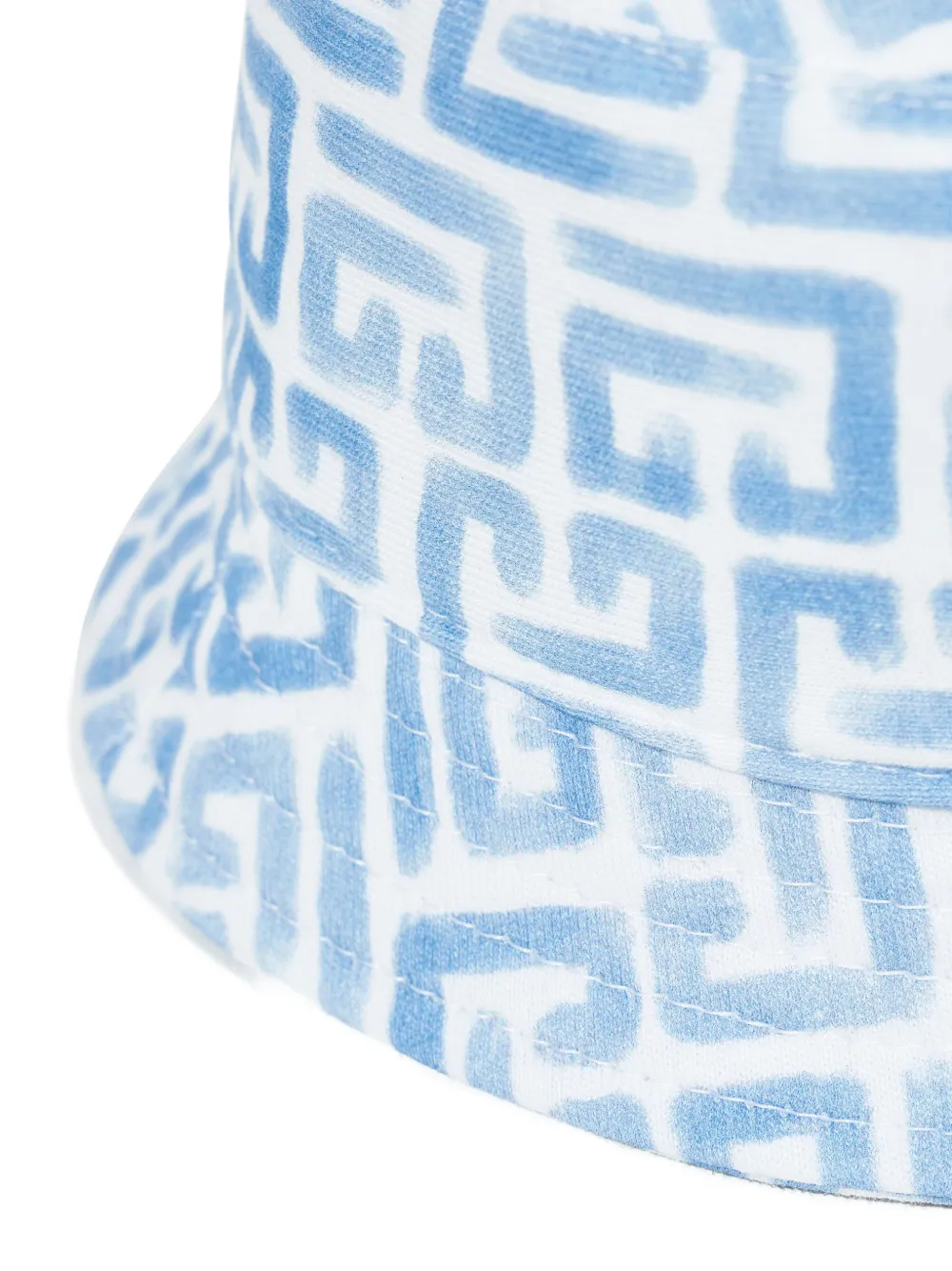  Balmain Kids Monogram-pattern Bucket Hat - White 