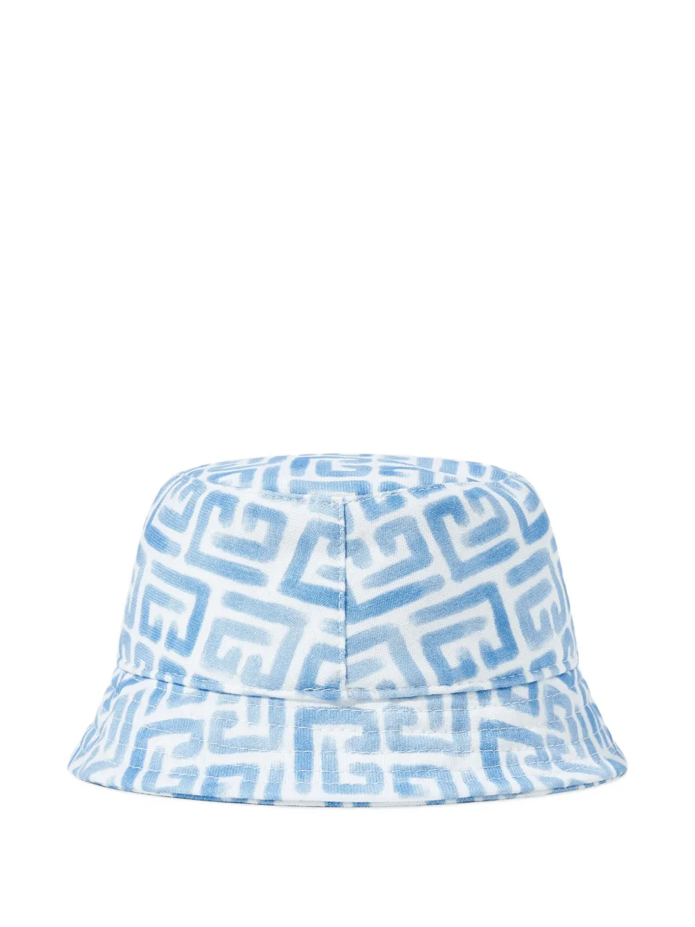  Balmain Kids Monogram-pattern Bucket Hat - White 