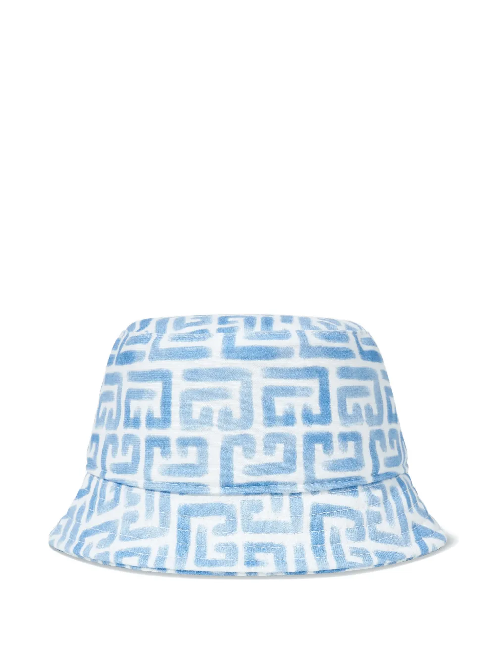 Balmain Kids monogram-pattern bucket hat - Bianco
